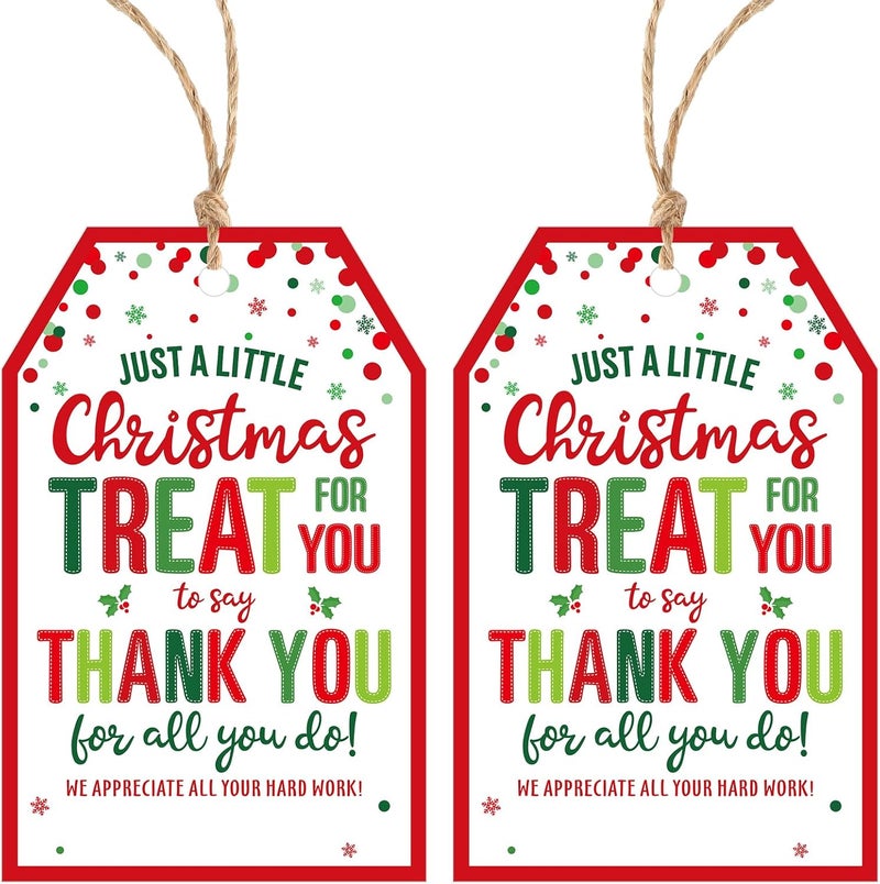 Alynta Christmas Gift Tags - 50Pcs Holiday Gift Tags with String Christmas Thank You Tag Xmas Tag for Christmas Presents Gift Wrapping Xmas Decorations - Image 1